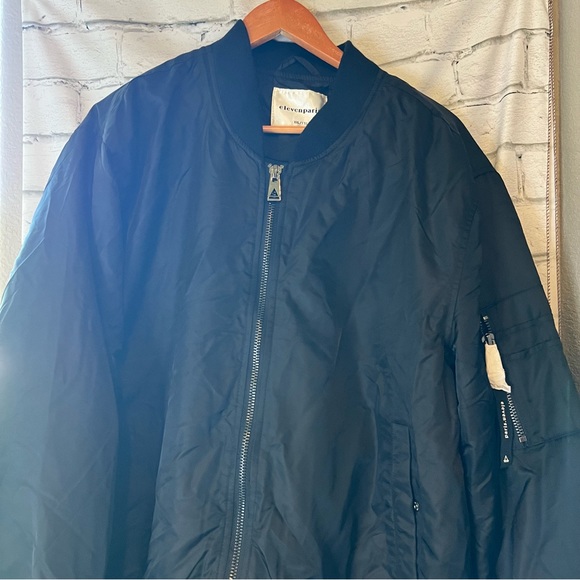 Eleven Paris Men's Jet Black Bomber Jacket w/ Multiple Compartments, Size XXL - Picture 2 of 4